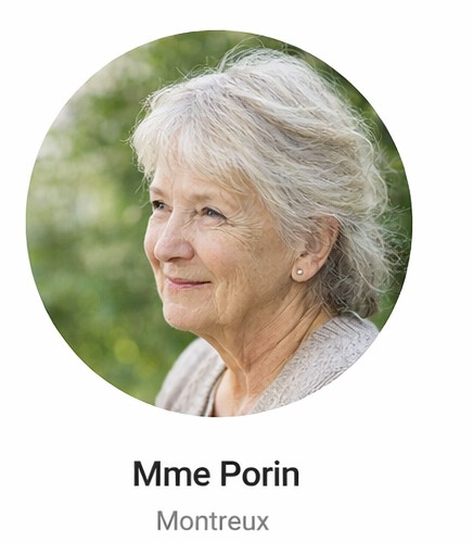 Mme Porin, cliente VM Concept à Montreux